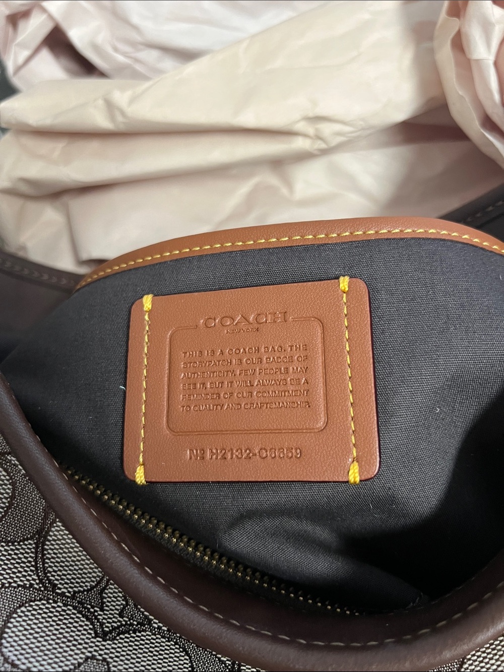 Coach Signature Hobo Bag in Brown and Beige - Picture 7 of 7